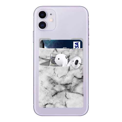 Two Pockets Adhesive Sticker Lycra Wallet Card Holder Pouch Case for Cell Phones - Picture 2 of 78