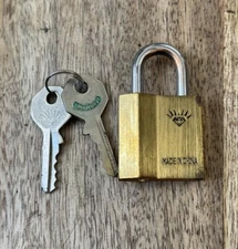 Vintage Diamond Padlock Lock With Key Made In China