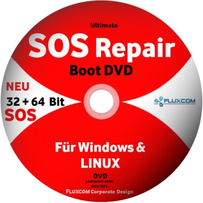SOS Repair DVD für Windows & Linux Computer , zur PC Laptop Reparatur 