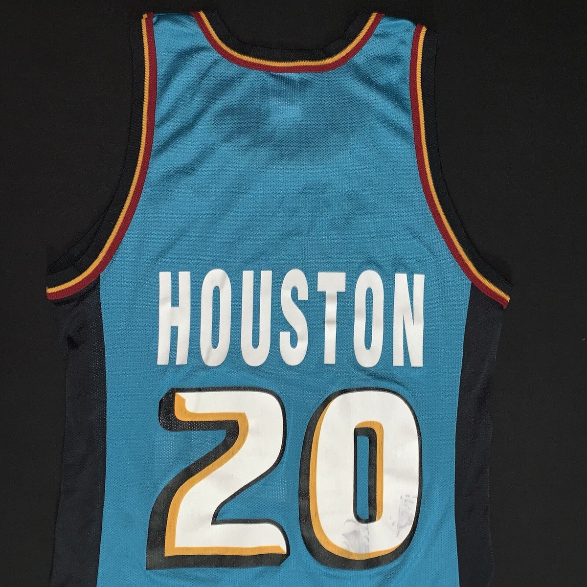 Detroit Pistons ユニフォーム 2XL Rare Vintage Champion Allan Houston Detroit Pistons #20 Teal