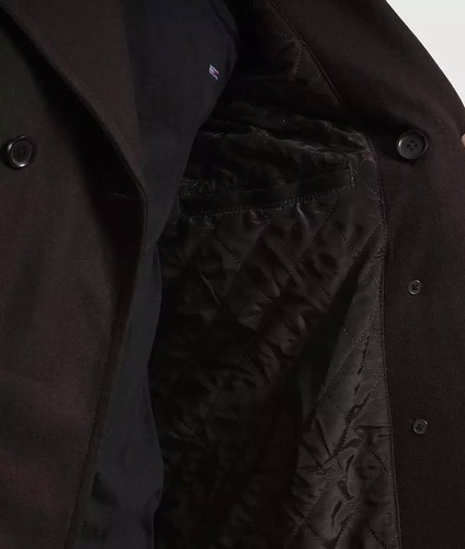 Men’s Double-Breasted Chocolate Brown Wool Coat XL - Picture 6 of 7