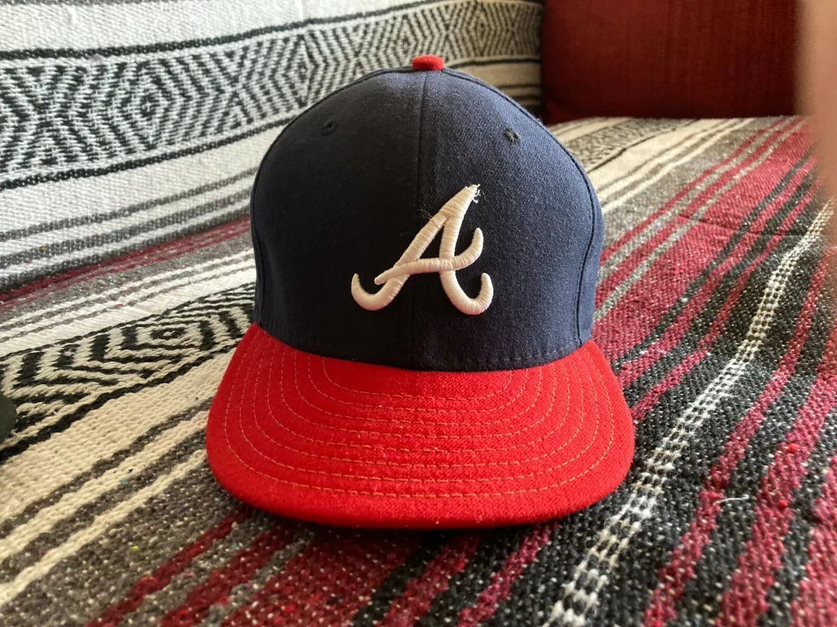 Atlanta Braves Hat On Field New Era 59FIFTY Fitted Cap Made in USA No Flag  7 3/8