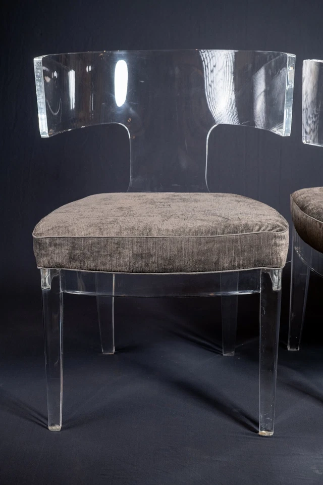 Современные стулья Lucite Klismos в стиле голливудского регентства, пара - Изображение 2 из 4