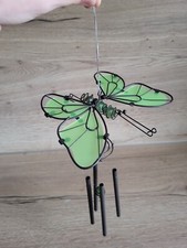 Windspiel Garten Metall Schmetterling Klangspiel Grün Neu Deko Geschenk 