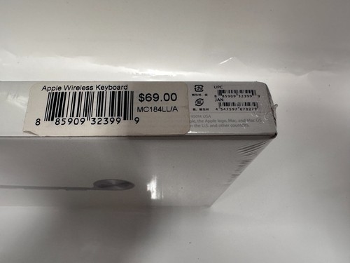 Sealed New Apple Wireless Keyboard - Silver A1314 MC184LL/A NEW Factory Sealed - Picture 2 of 3