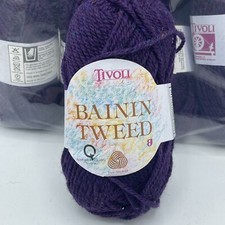 8 HTF Discontinued Tivoli Bainin Tweed Wool Yarn Skeins Ireland Purple Tweed