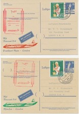 BUNDESREPUBLIK 1959 2 Kab.-Erstflüge nach LONDON mit TURBOPROP Viscount 814