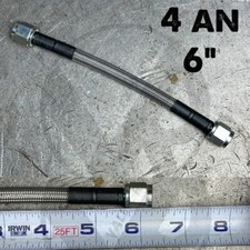 6 Stainless Steel Braided Hydraulic Line -4an Straight To -4an Straight