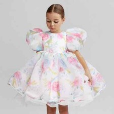 New Evening Flower Pageant Vestidos Girls Princess Dress Lace Tulle Party Formal