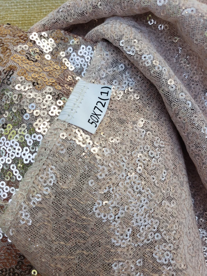 Tela de lentejuelas rosa malva para ocasiones especiales lentejuelas elegante 50x72 Foto 2 de 2