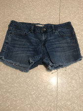 bullhead size 9 cut off shorts dark wash cotton spandex 5 pocket 3 inch inseam