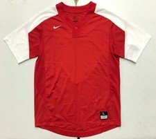 Nike Men's Stock Vapor 1-Button Laser Baseball Jersey Large Red 818541-658