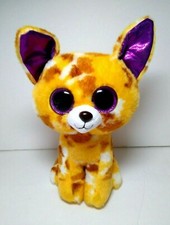 Ty Beanie Boos Pablo Chihuahua Yellow Spotted Bean Plush 10" Purple Eyes No Tag