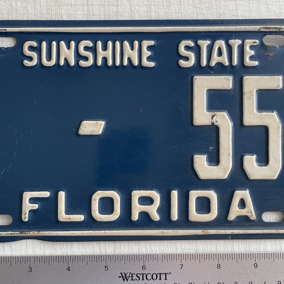 Vintage 1963 Florida License Plate Tag 8554 Volusia County Sunshine