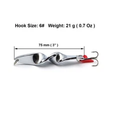 1 PC Twisted SpinnersTrout Spoon Metal Fishing Lures Hard Sequin Jig Bait