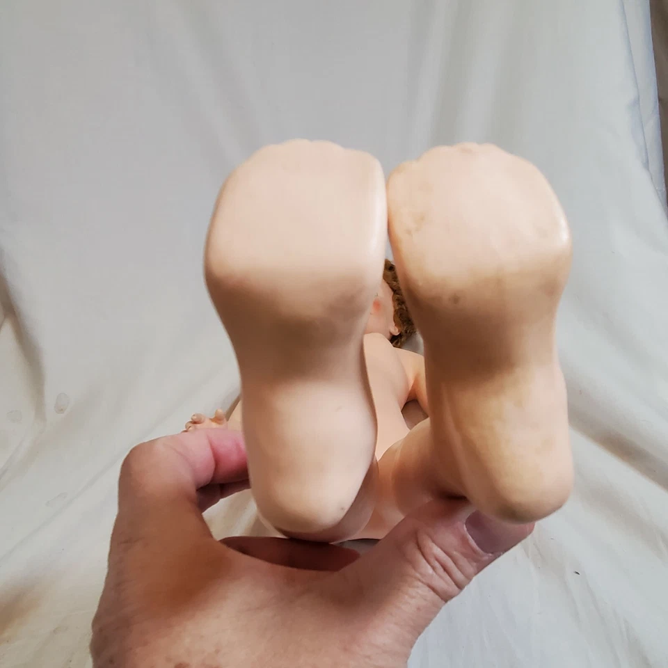 Muñeca bebé juguete 28" largo vintage niña ojos sin marca cierre abierto espeluznante Foto 3 de 4