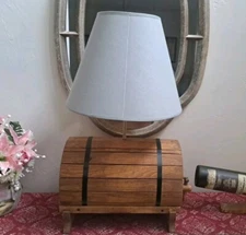 Rustic Barrel Lamp Wooden Wine Barrel Light Lamp One Of A Kind 