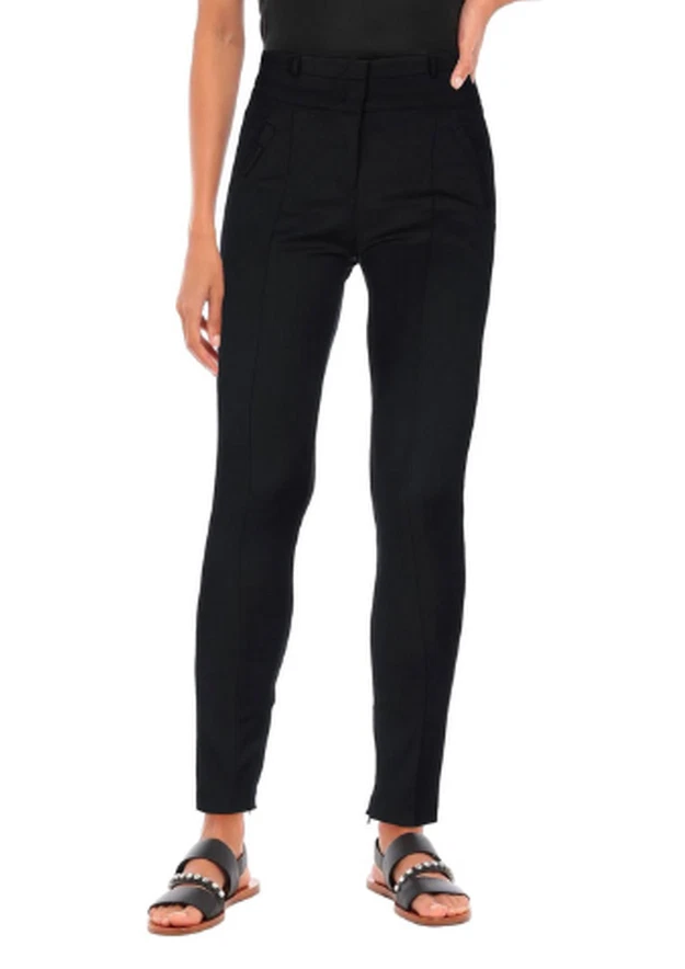 Pantalones de mezclilla Armani ajustados con cremallera dobladillo mezcla de lana negros 28 (42 IT) NUEVOS CON ETIQUETAS $266