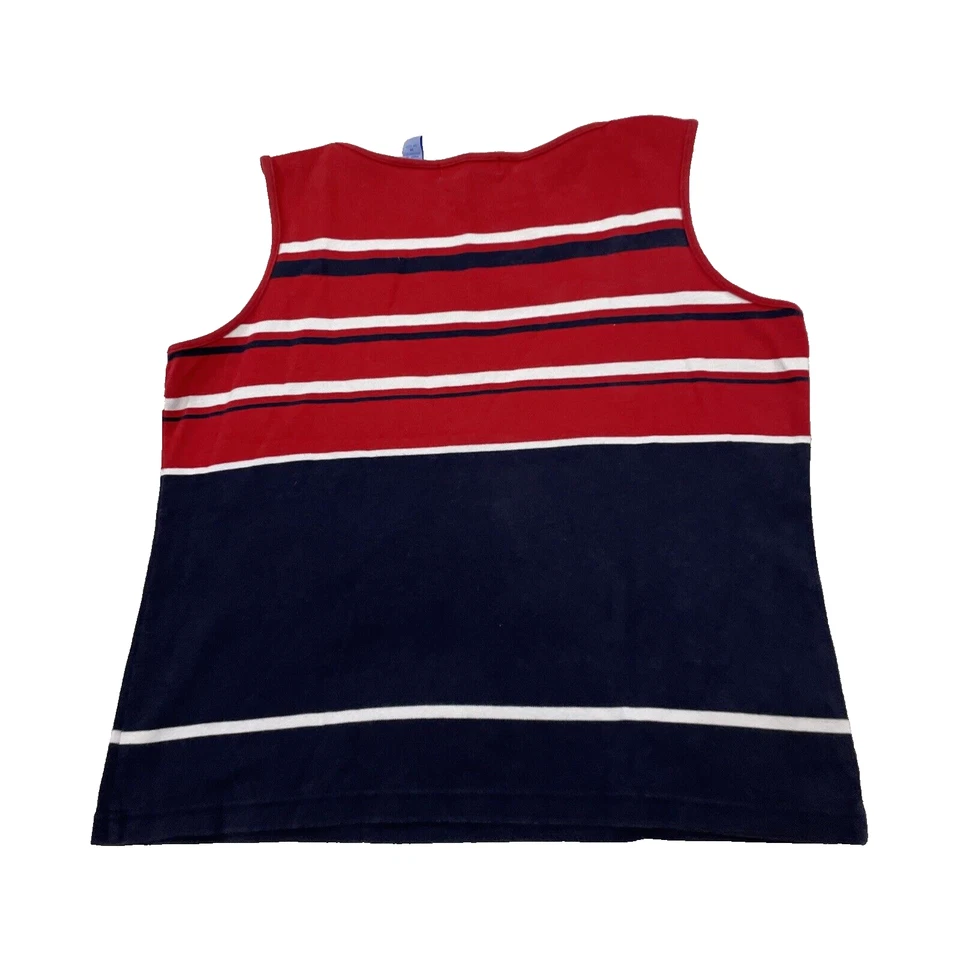 PACER Vintage Knit Tank Top Womens M ColorBlock VTG 90s Stripe Red Blue Paint — 第 2/4 张图片
