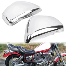 Left & Right Chrome ABS Battery Side Cover For Yamaha Virago XV700 750 1000 1100
