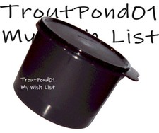 Tupperware Bote Apilable Anidación Almacenamiento 7 Tazas Negro con Tapa Sellada Negra Nuevo