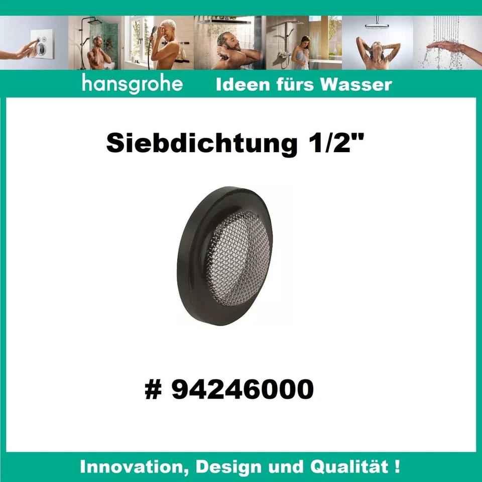 Hansgrohe HG Siebdichtung 1/2" Schmutzfangsieb 94246000 für Handbrausen
