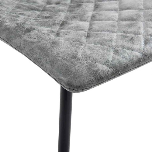 NNEVL Dining Chairs 2 pcs Dark Grey Faux Leather - Picture 7 of 8