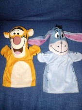 Disney 2 Hand Puppets Tigger and Eeyore Puppet Winnie the Pooh Plush 9.5" Set 2