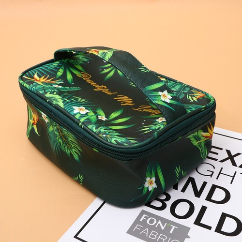PVC-Pflanzen bedruckte Schminktasche Wasserdichte Aufbewahrungstasche
