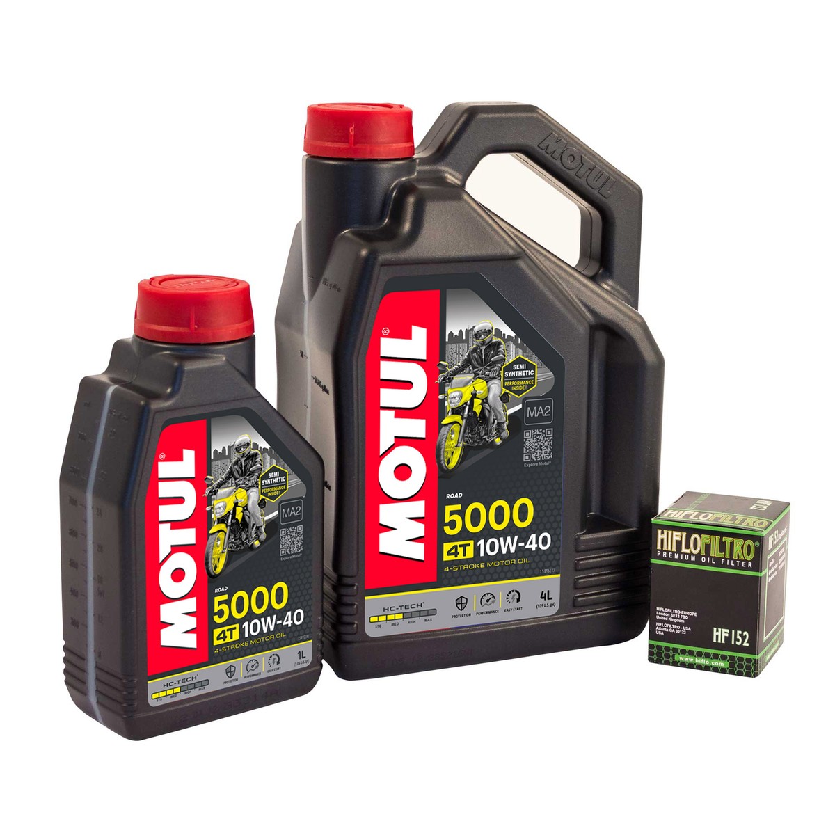 Motul 5000 10W40 Oil 5L & Hiflofiltro Oil Filter Fits Yamaha
