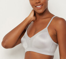 Breezies Body Brillance Wirefree Unlined Support Bra-Silver-40C-NEW-A365544