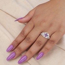 Amethyst Gemstone 925 Sterling Silver Stylish Jewelry Engagement Ring For Women