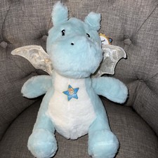 FAO Schwarz Dinosaur Plush Blue Glow Brights Lights Sound 14 Stuffed Animal