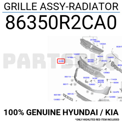 86350R2CA0 Genuine Hyundai / KIA GRILLE ASSY-RADIATOR | eBay