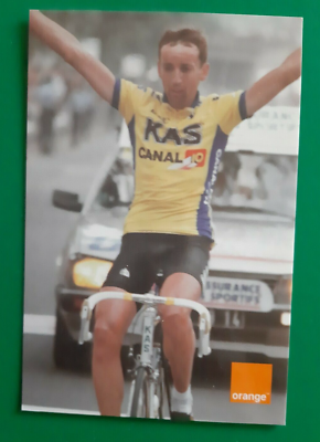 CYCLISME carte cycliste ERIC CARITOUX équipe KAS Pub Orange