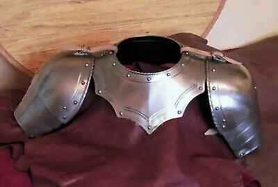 #ad Medieval knight Armor Pair of pauldrons amp; gorget shoulder Larp Armor Replica $143.00