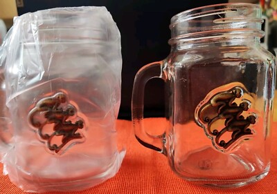 2 X RARE Monkey Shoulder Jar Glasses. NEW. Mason Jar Style