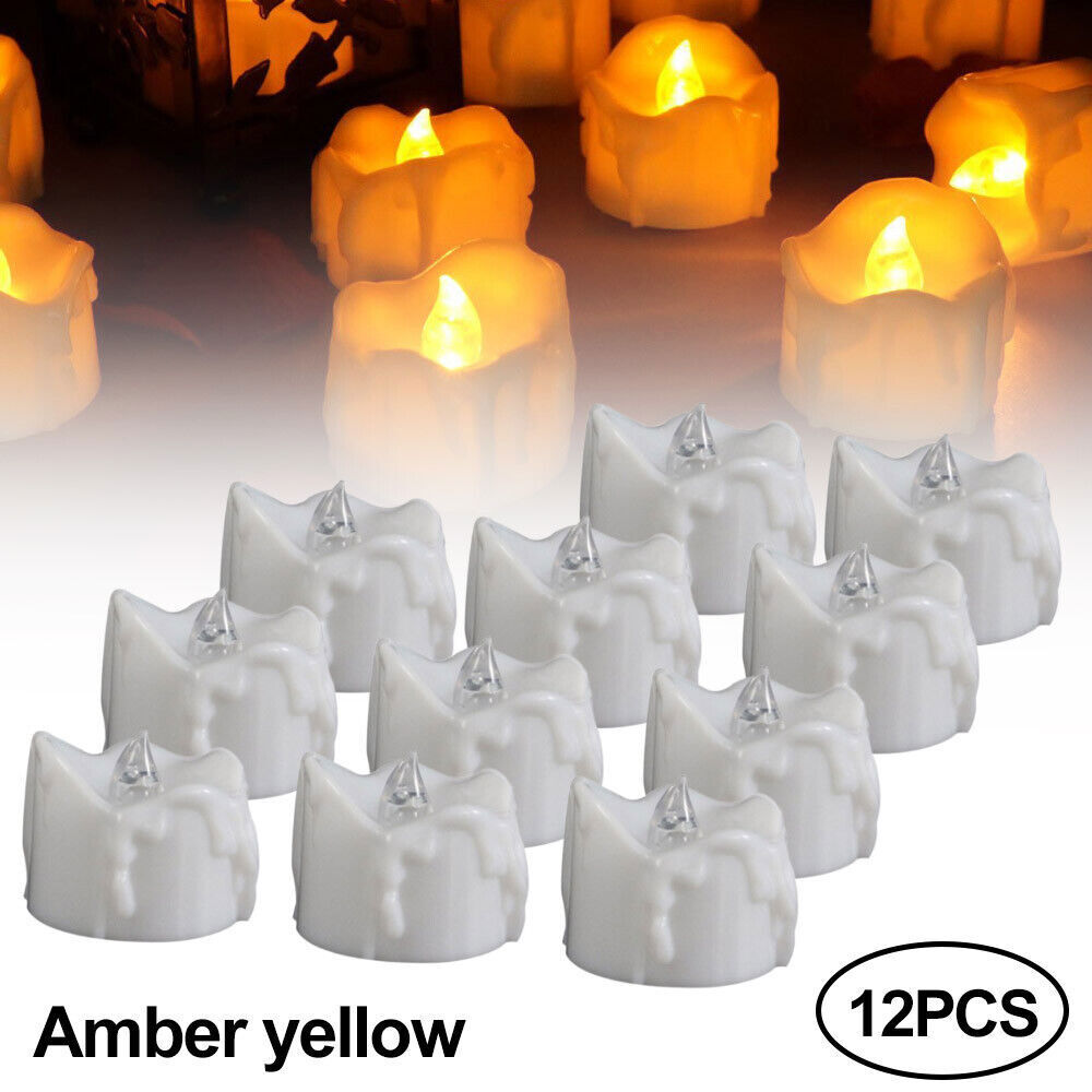 24PCS LED Candles with Timer LED Electric Tea Lights Flickering Candles Lighting eBay