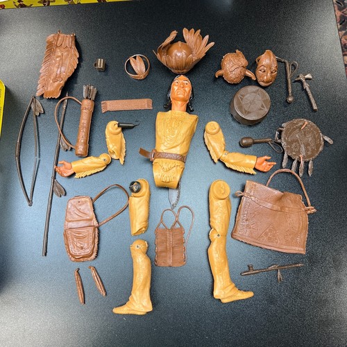 Marx Chief Cherokee Action Indian Doll with Accessories - Boxed - For Parts - Picture 5 of 16