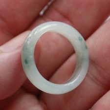 Size 9 1/4 CERTIFIED Natural Grade A Icy Light Green Jadeite Jade Ring R301