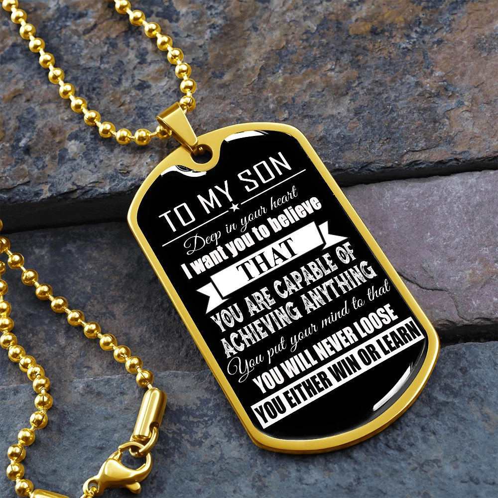 To my son dog tag necklace cheap