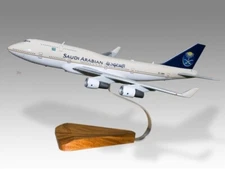 Boeing 747- 400 Saudi Arabian Airlines Desk Wood Airplane Small Scale 1/200