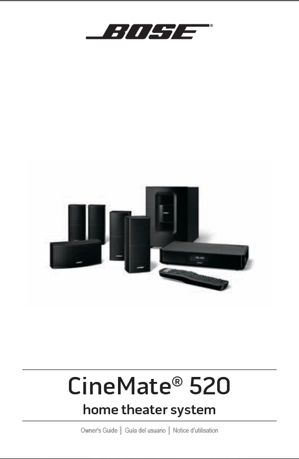Bose CineMate 520 Home Theater System Owners Guide Manual