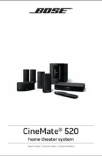 Bose CineMate 520 Home Theater System Owners Guide Manual Instructions