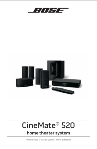 Bose CineMate 520 Home Theater System Owners Guide Manual Instructions - Picture 1 of 1