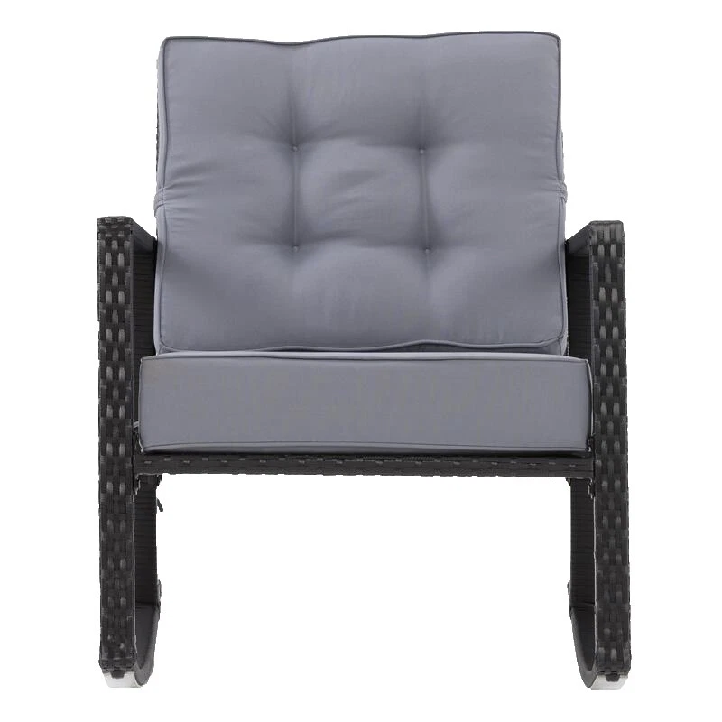 Sillas al aire libre de mimbre negro Sillas Mecedoras