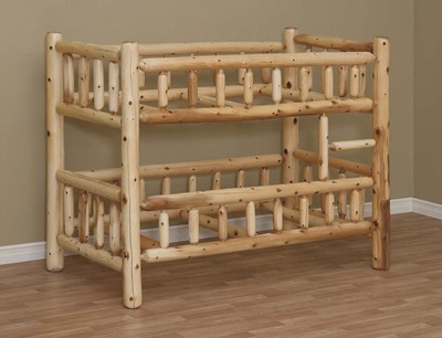 Log Bunk Bed Full Size Bed Bedroom Furniture Rustic Bed Cedar Log Furniture Ebay