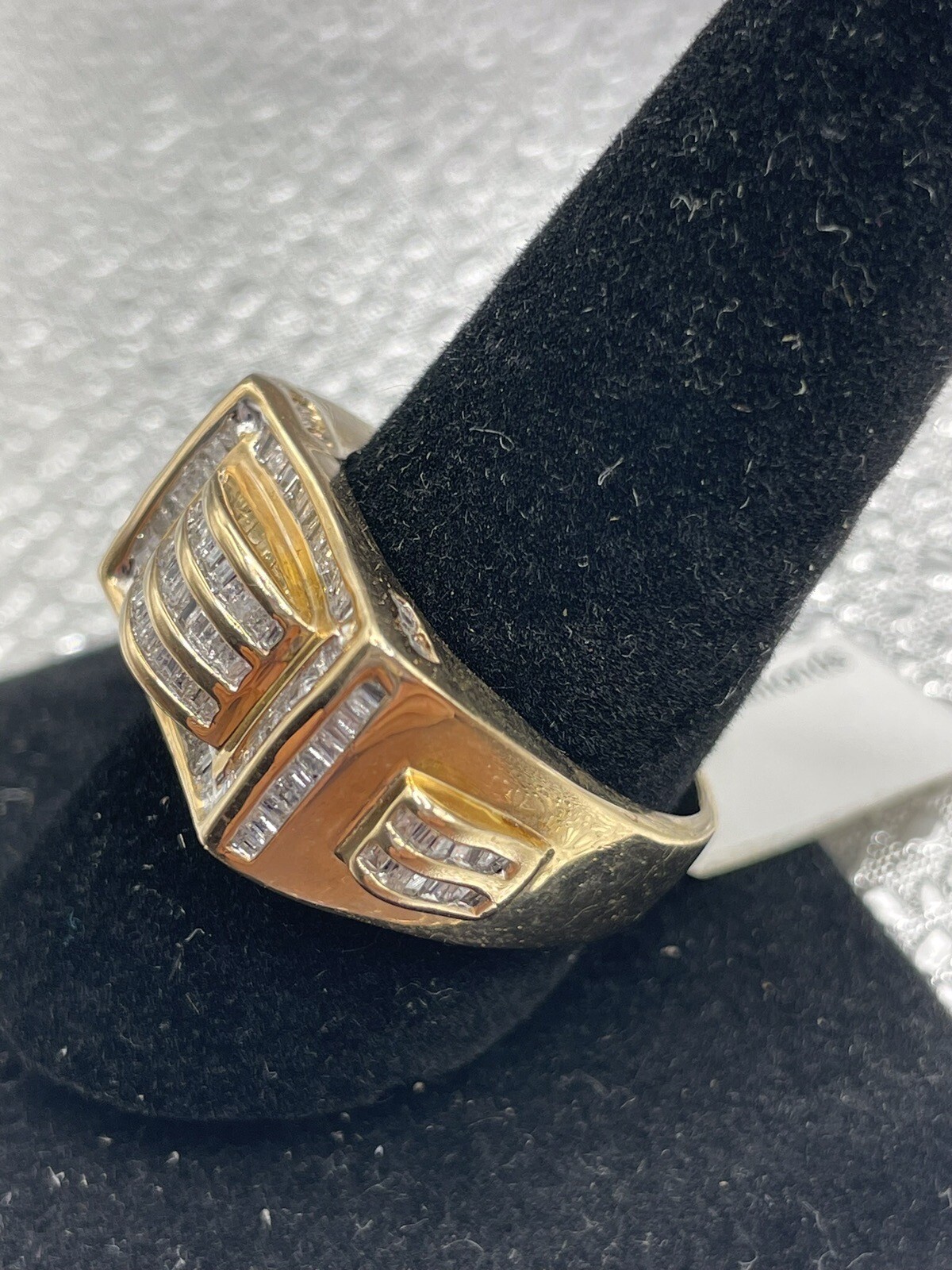 10K Solid Yellow Gold Man Ring With Diamonds, Siz… - image 6