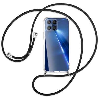 Handykette für Honor X8 (TFY-LX1,LX2,LX3, 6.7'') schwarz Hülle mit Band Kordel