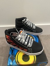 Heelys Pro 20 Black Red Flame Print Lace-Up Skate Wheel Sneaker Shoes Youth 3